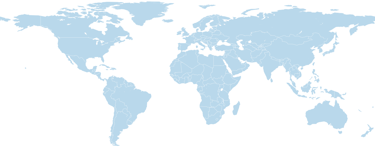 World map illustrating Samudra Trade Partners' international market connections
